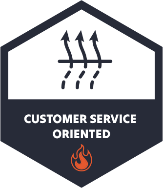 customer service oriented badge